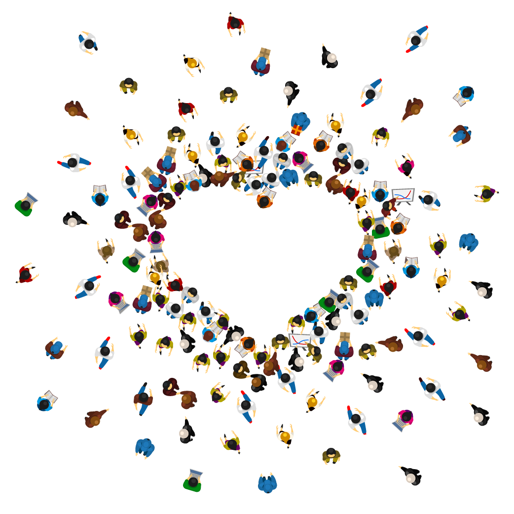 Corazonsinsombras Infography of people in a heart shape