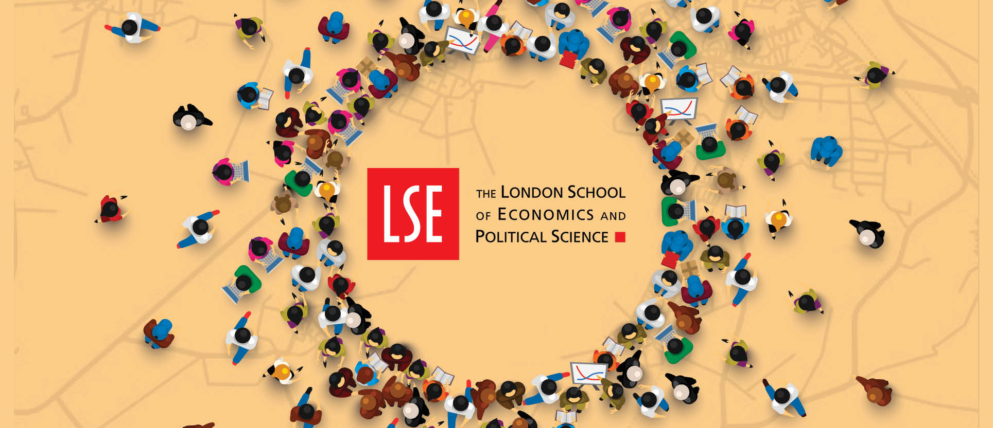 infographic of people making a circle with the LSE logo in the center